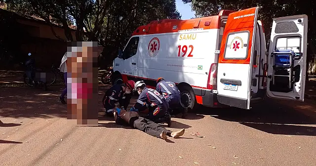 Idoso tem suspeita de traumatismo craniano após colisão em Aquidauana