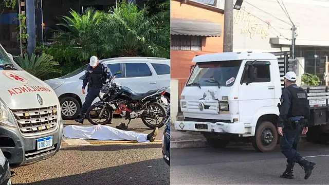 Caminhão faz conversão proibida em avenida e mata motociclista