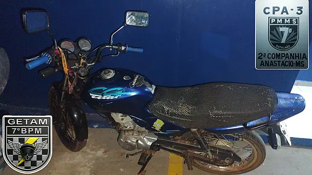 Jovem de 19 anos é preso com moto adulterada em Anastácio