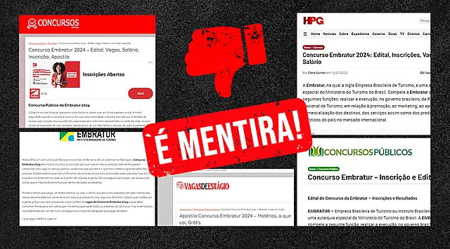 É fake: Embratur não está com edital de concurso público aberto