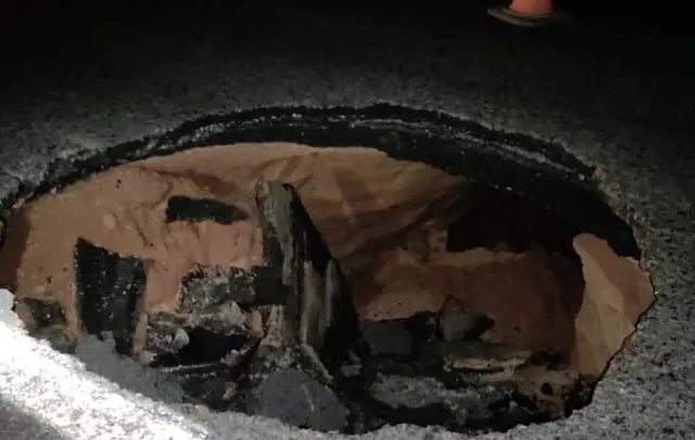 Cratera interdita totalmente trecho BR-163 no MS