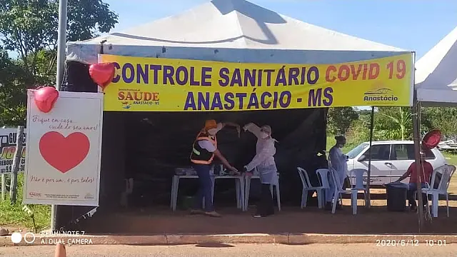 Barreira sanitária de Anastácio entra no ‘clima’ do dia dos namorados