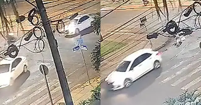 Motociclista fica gravemente ferido em acidente no centro de Rio Brilhante