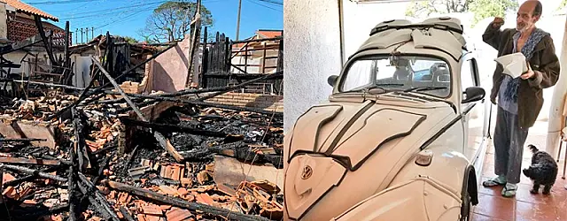 Dono do 'Fusca Transformer' perde casa em incêndio e amigos realizam vaquinha para ajudar