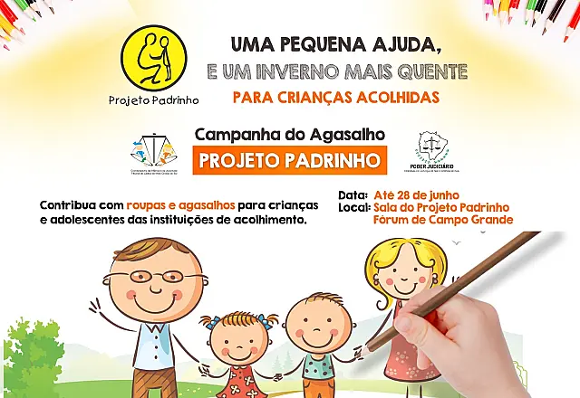 Projeto Padrinho inicia campanha do agasalho para crianças acolhidas