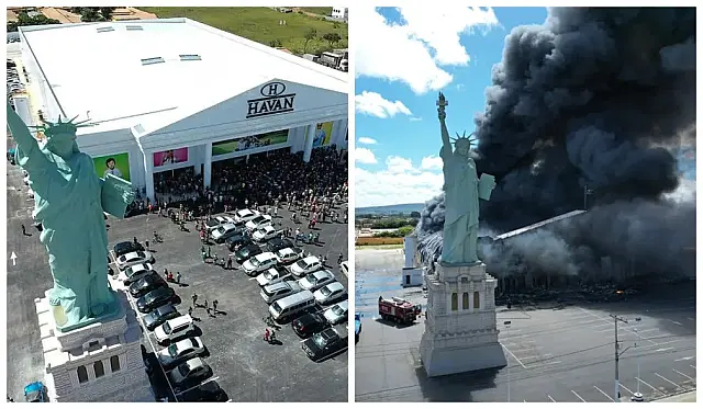 Vídeo mostra incêndio que destruiu loja da Havan em Vitória da Conquista