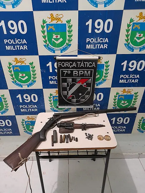 PM de Aquidauana prende homem armado que agrediu namorada em Aquidauana