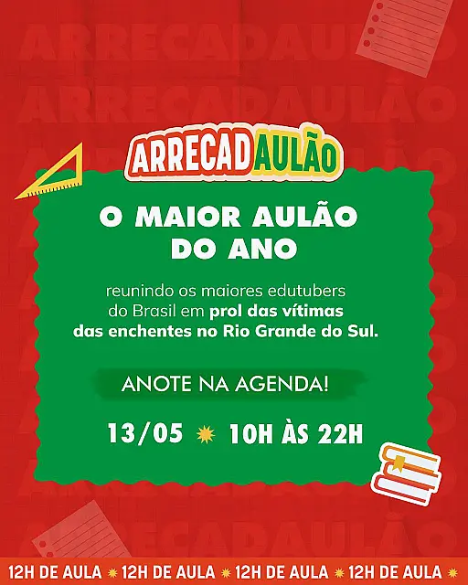 Está acontecendo o Arrecadaulão: O Aulão ENEM que ajuda as famílias do RS