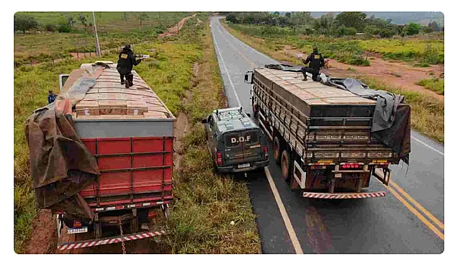 Carretas roubadas no PR e em SP são apreendidas na MS-386 pelo DOF