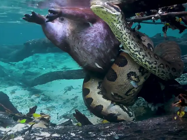 Fotógrafo flagra sucuri gigante em rio de Bonito