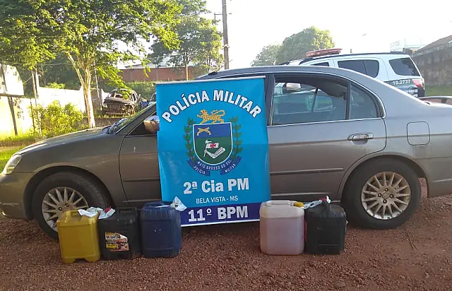 Carro de Bodoquena transportava irregularmente 100 litros de combustível
