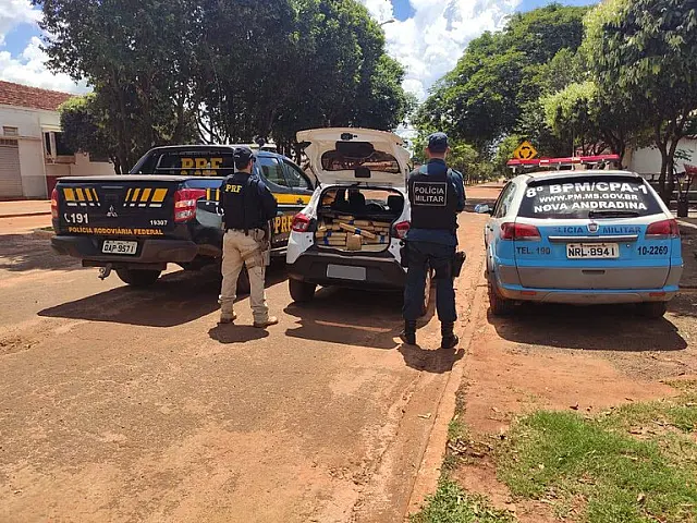 Juntas, PRF e PM apreendem cerca de 262 kg de maconha em Ivinhema