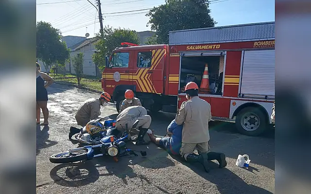Jovem não habilitado é socorrido após se envolver em acidente em Aquidauana
