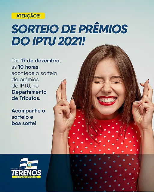 Sorteio de prêmios do IPTU, em Terenos, será amanhã