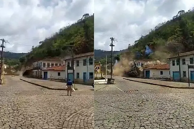 Deslizamento em morro de Ouro Preto destrói casarões
