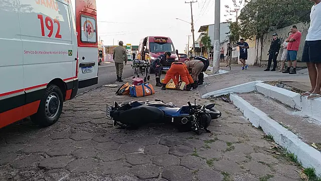 Motociclista sofre ferimentos graves em acidente no centro de Corumbá