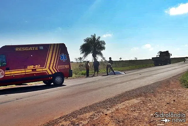 Homem morre atingido por caminhão na MS-162, entre Sidrolândia e Maracaju