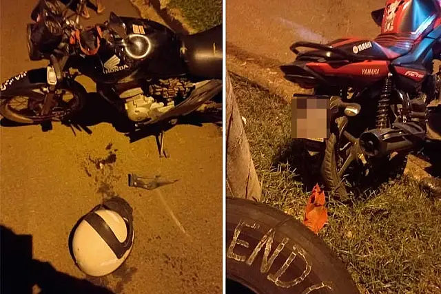 Colisão entre duas motos deixa três feridos em Anastácio