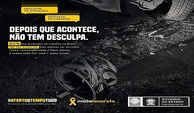 "Depois que acontece, não tem desculpa!"; Detran-MS promove live sobre o Maio Amarelo