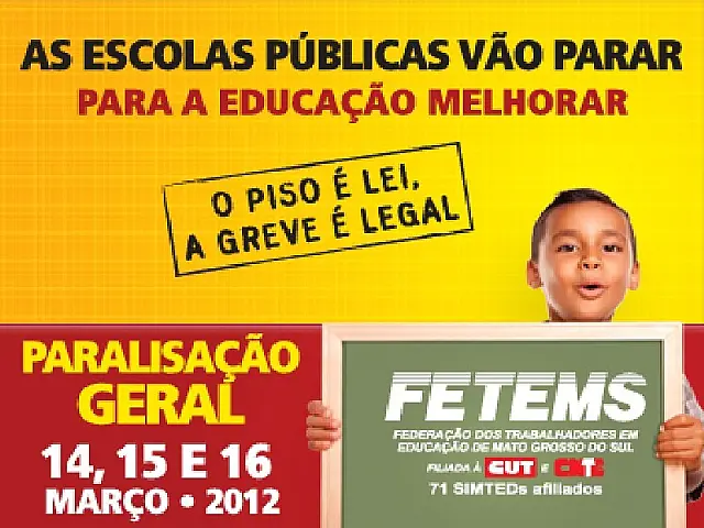 Municípios de MS aderem à greve nacional nas escolas públicas