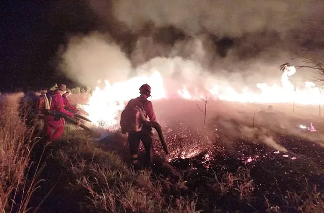 Bombeiros controlam incêndio no Parque das Nascentes do Rio Taquari