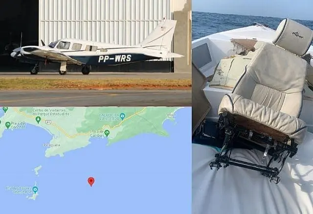 Corpo é encontrado e resgatado por helicóptero em alto mar após queda de avião