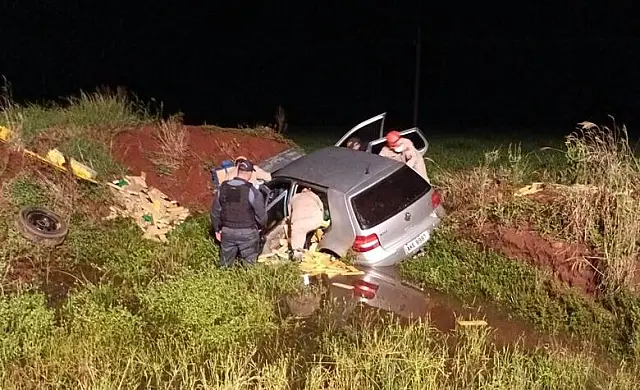 Traficante quebra dedo e dentes em acidente ao fugir da polícia em Amambai