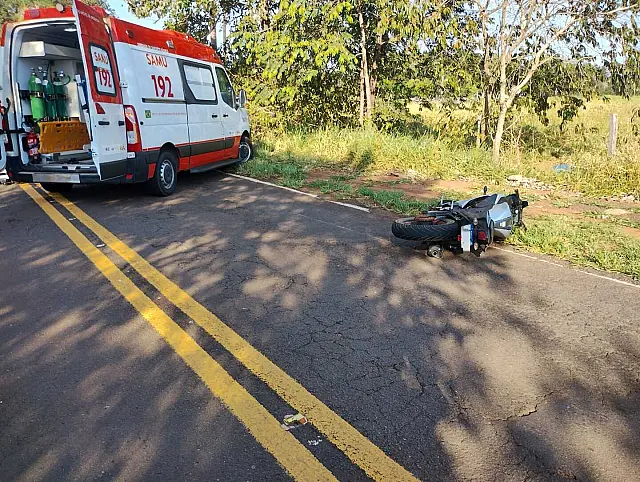Motociclista sofre queda e fica ferido na MS-450, em Aquidauana