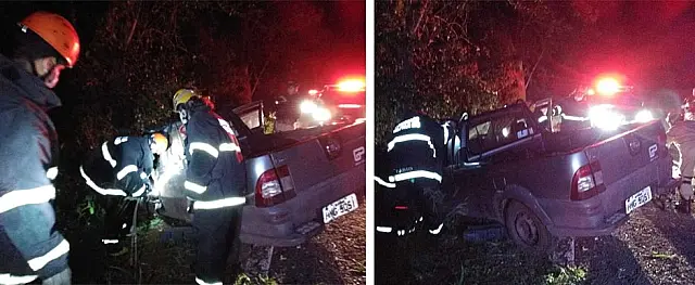 Duas pessoas ficam feridas após carro atropelar capivara na BR-262