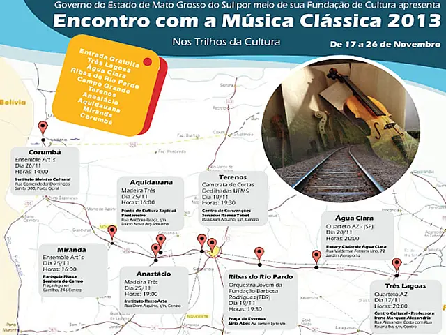 Encontro com a Música Clássica 2013 chega a Aquidauana e Anastácio