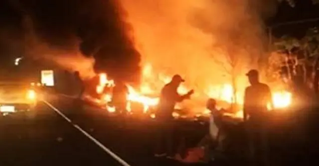 Pai e filho sobrevivem, mas mãe morre carbonizada em colisão na BR-163