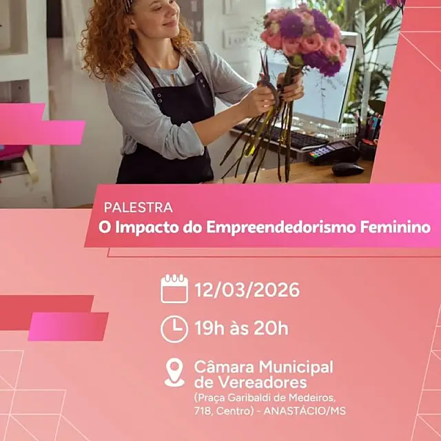Palestra sobre empreendedorismo feminino será realizada em Anastácio