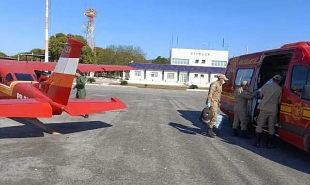 Corpo de Bombeiros de Corumbá realiza resgate aéreo