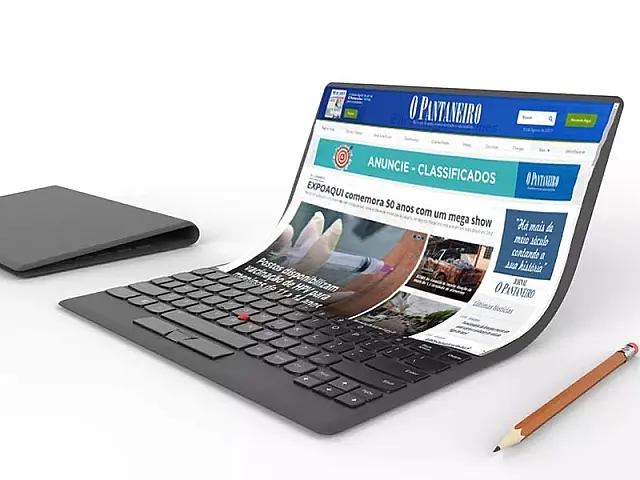 Lenovo apresenta um conceito de laptop incrível com uma tela flexível