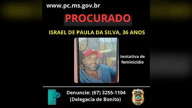 Polícia Civil procura por motorista que tentou matar ex atropelada em Bonito