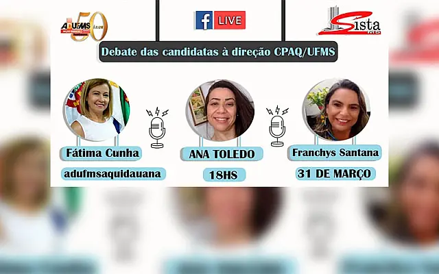 Candidatas à diretoria da UFMS de Aquidauana realizam debate em live nesta quarta-feira