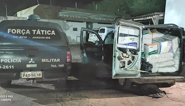 PM de Jardim apreende veículo carregado com agrotóxico contrabandeado