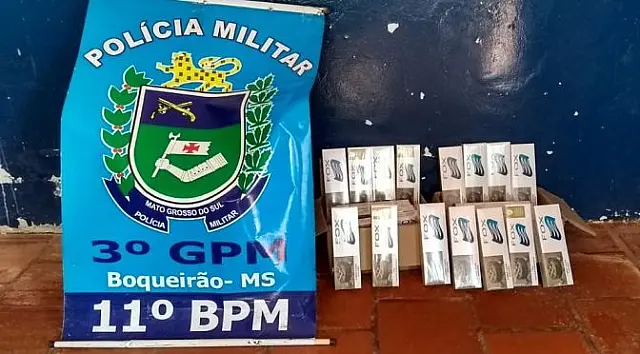 PM apreende cigarros contrabandeados distrito de Boqueirão