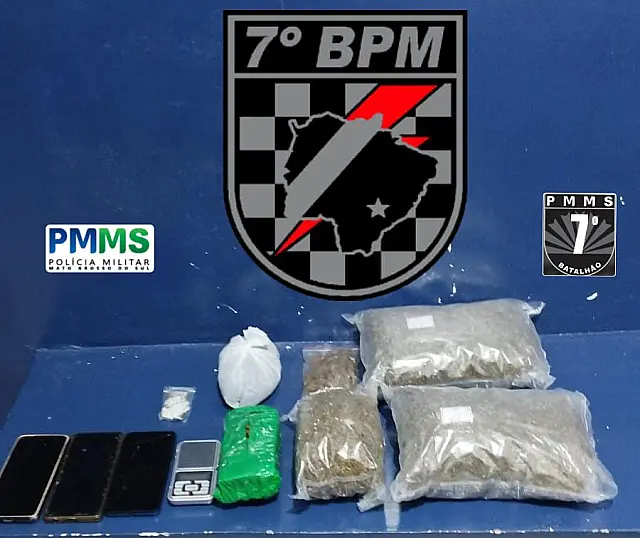 Jovens são presos por venda e consumo de drogas em Anastácio