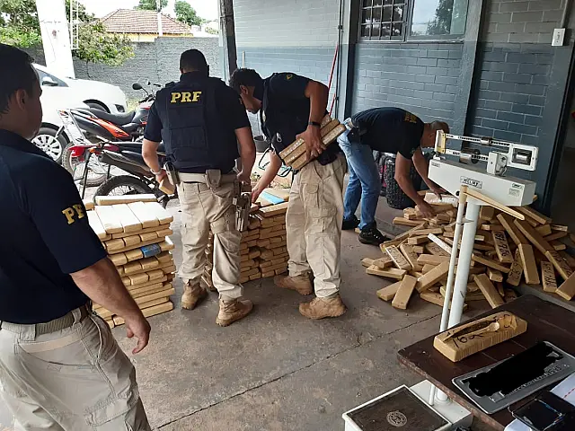 Vectra rebaixado com meia tonelada de maconha é apreendido pela PRF