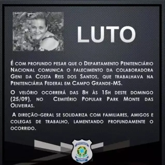 Depen-MS lamenta morte de servidora assassinada por ex-marido