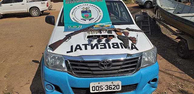 Polícia Ambiental prende dois suspeitos de caça ilegal e apreende três revólveres