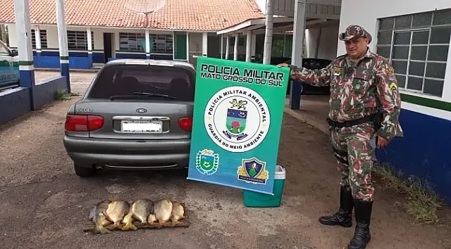 Em Miranda, homem é preso e multado em R$ 1 mil por pescar na Piracema
