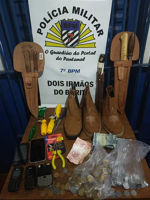 Batalhão da PM em Dois Irmãos do Buriti prende autor de furto a Cooperativa