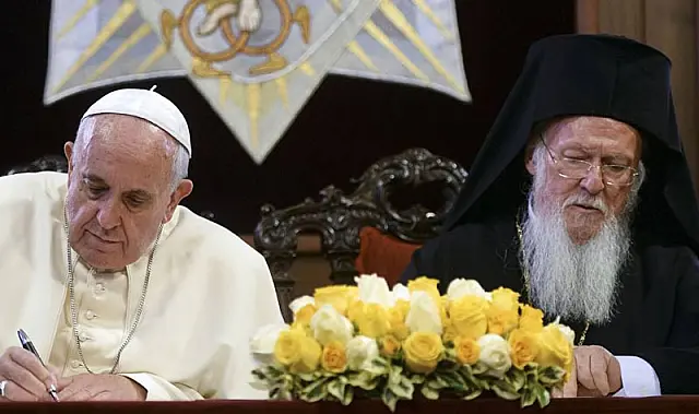 Papa Francisco e líder ortodoxo defendem reunificação das duas igrejas
