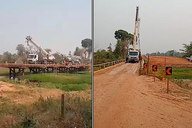 Danos em ponte interdita acesso à Escola Pantaneira em Aquidauana