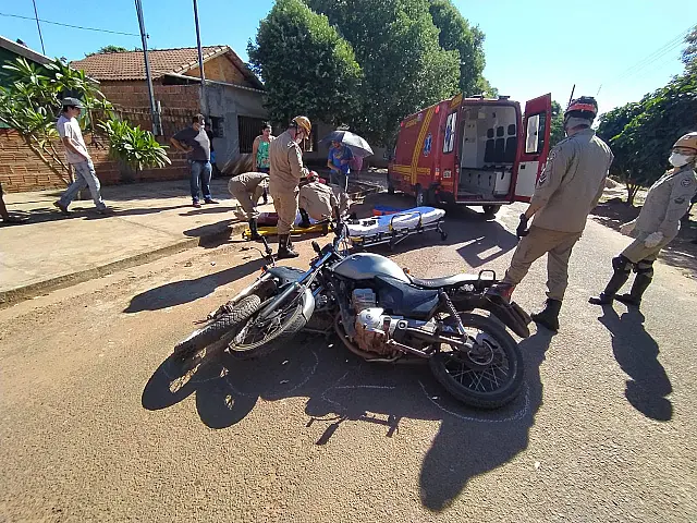 Motociclista fica ferido após acidente com outra moto em Anastácio