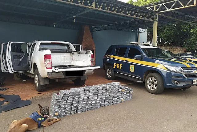 Com auxílio de cães, policiais apreendem 200 kg de cocaína
