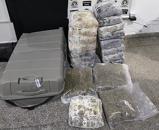 Polícia Civil prende passageira com quase 20kg de skunk em Corumbá