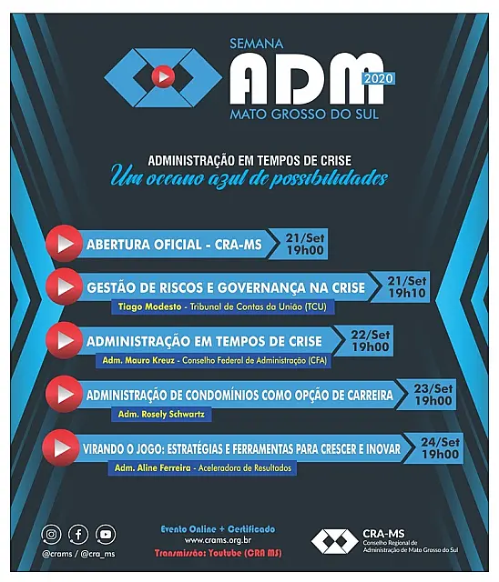 Semana de Administração 2020 traz conteúdos para gestores e empreendedores